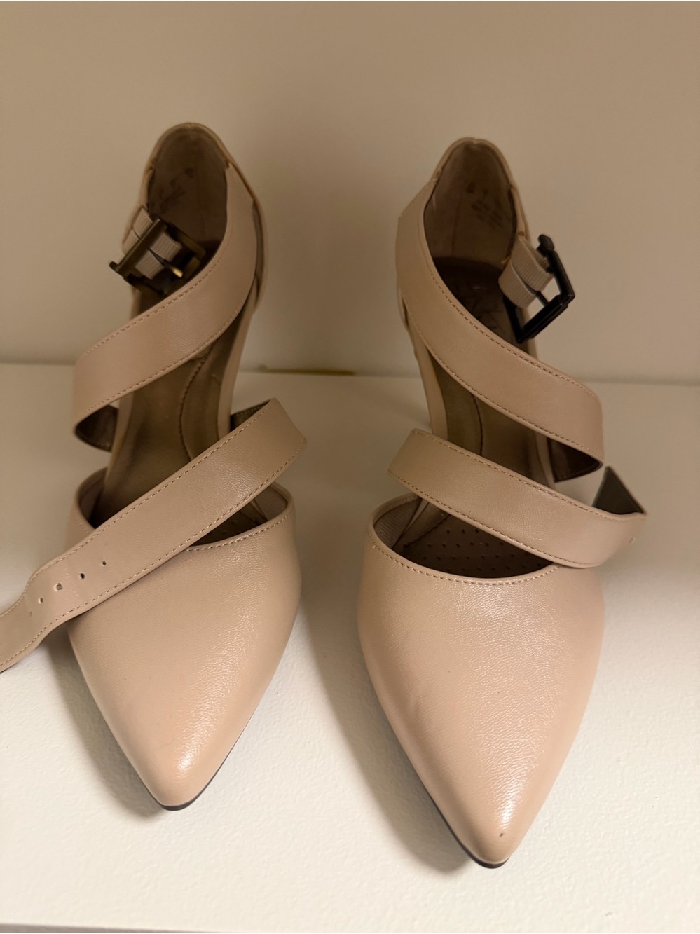 Life Stride Blush Pointed-Toe Strap Heels